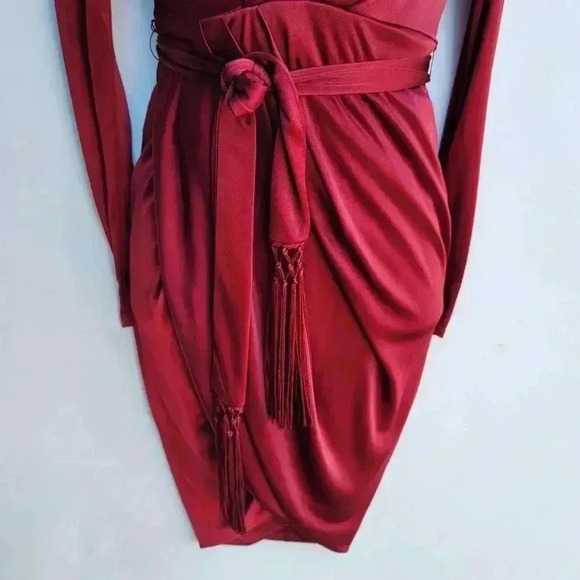 Altuzarra for Target burgundy satin tulip-skirt dress size 2 - Picture 4 of 11